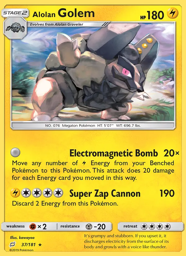 Kaart Alolan Golem uit Team Up, nummer 37/181