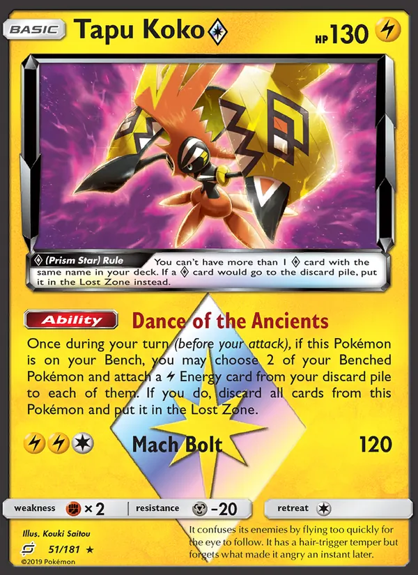 Kartu Tapu Koko ◇ dari Team Up, nomor 51/181