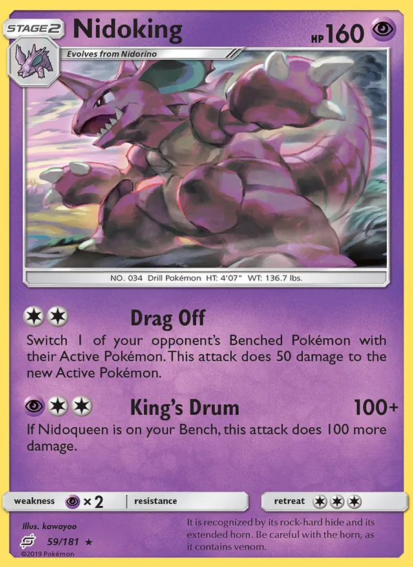 Kaart Nidoking uit Team Up, nummer 59/181