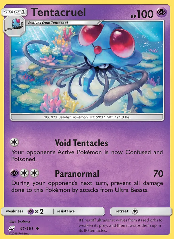 Kartu Tentacruel dari Team Up, nomor 61/181
