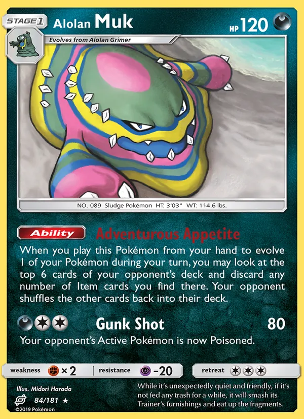Kartu Alolan Muk dari Team Up, nomor 84/181