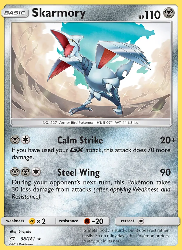 Kaart Skarmory uit Team Up, nummer 98/181