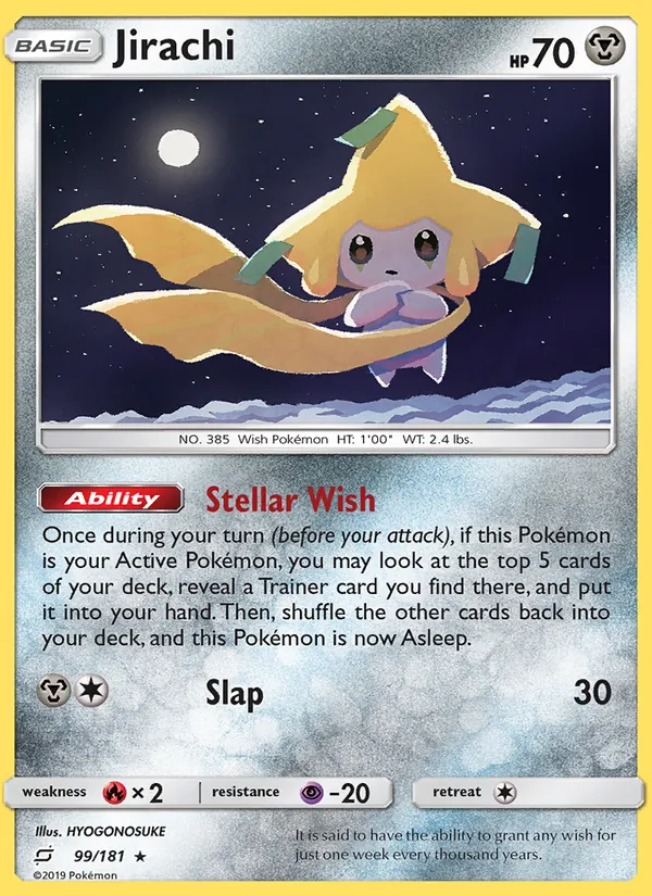 Kaart Jirachi uit Team Up, nummer 99/181
