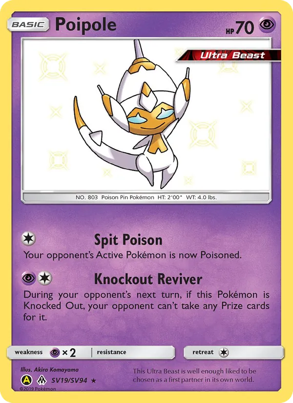 Poipole card from Hidden Fates Shiny Vault, number SV19/94