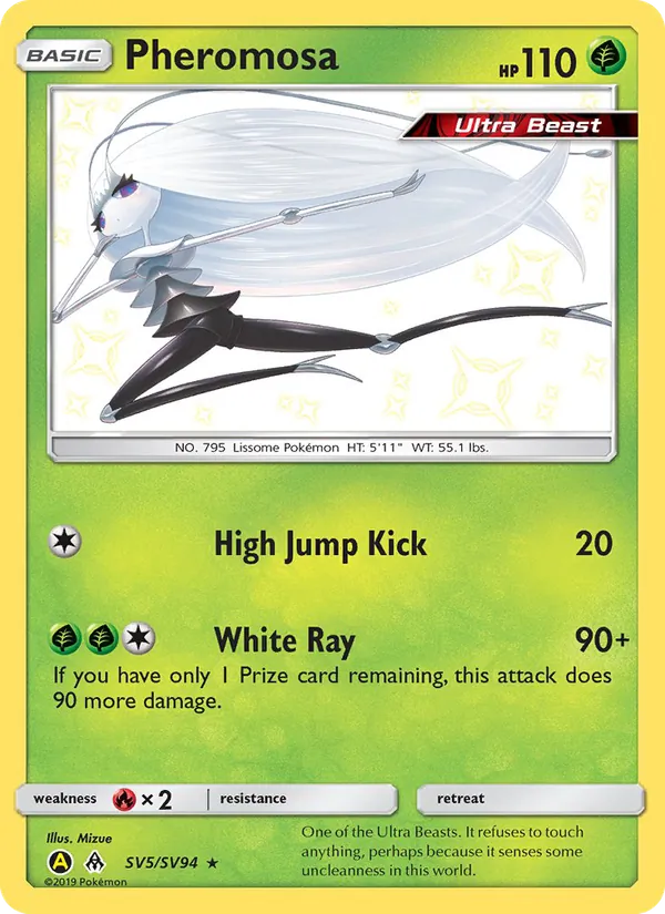 Pheromosa card from Hidden Fates Shiny Vault, number SV5/94
