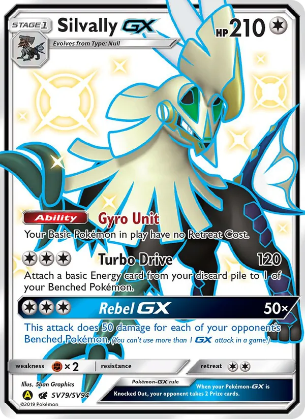 Silvally-GX card from Hidden Fates Shiny Vault, number SV79/94