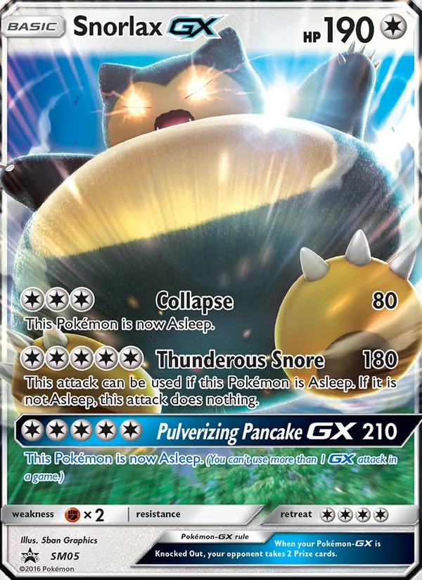 Snorlax GX card from SM Black Star Promos, number SM05/248