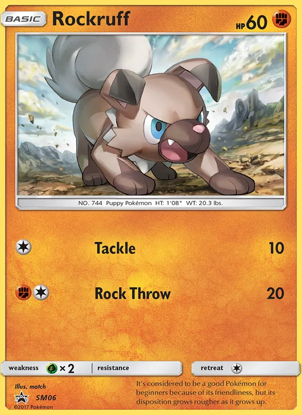 Kartu Rockruff dari SM Black Star Promos, nomor SM06/248