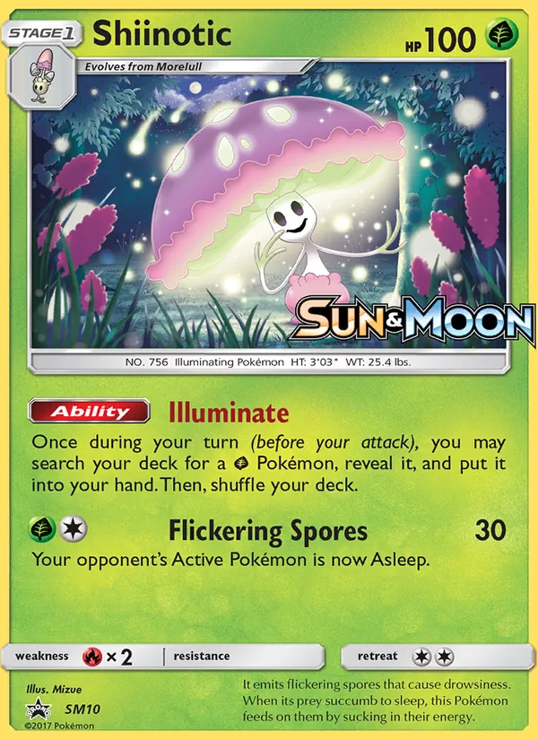 Shiinotic card from SM Black Star Promos, number SM10/248