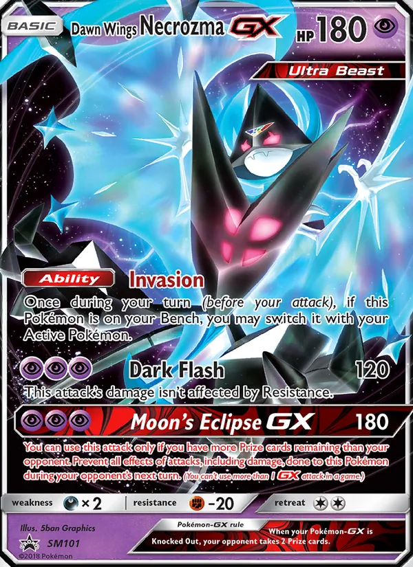 Kaart Dawn Wings Necrozma GX uit SM Black Star Promos, nummer SM101/248