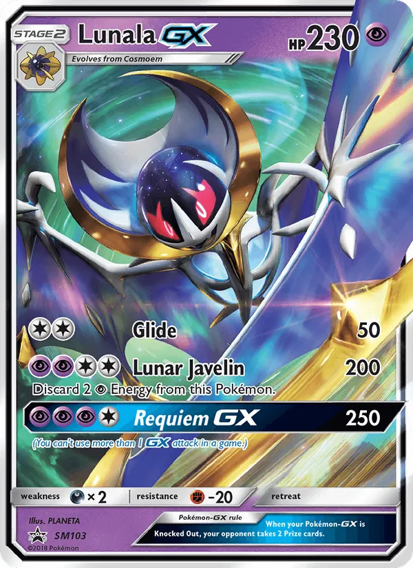 Lunala GX card from SM Black Star Promos, number SM103/248