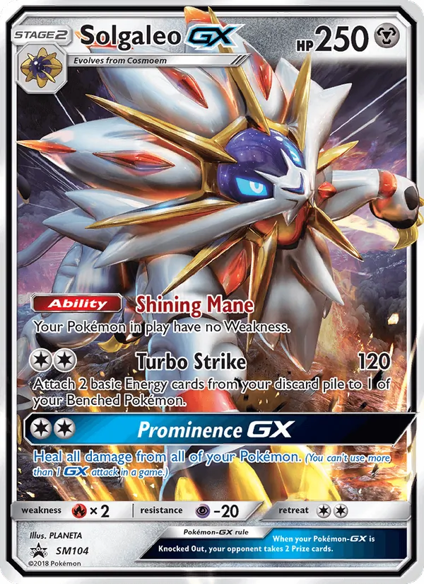 Solgaleo GX card from SM Black Star Promos, number SM104/248