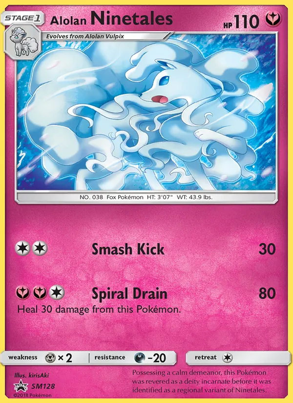 Alolan Ninetales card from SM Black Star Promos, number SM128/248