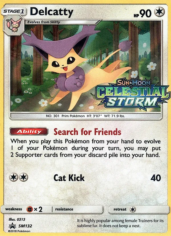 Delcatty card from SM Black Star Promos, number SM132/248