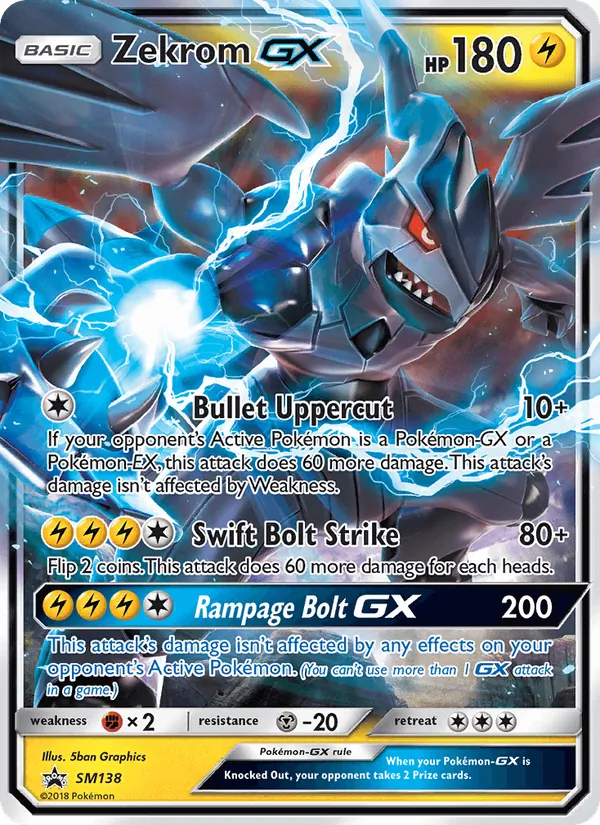Zekrom GX card from SM Black Star Promos, number SM138/248