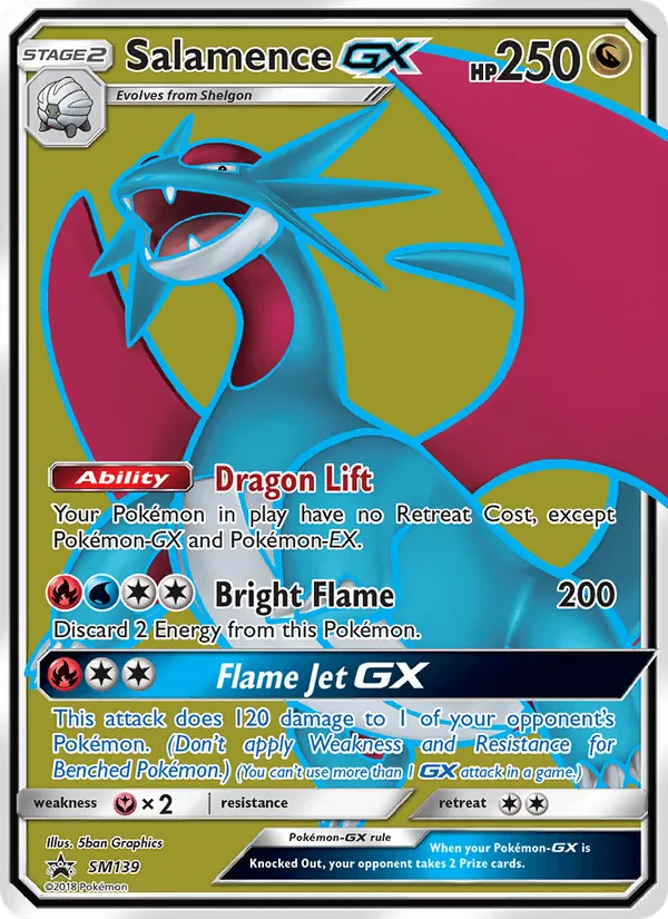 Salamence GX card from SM Black Star Promos, number SM139/248