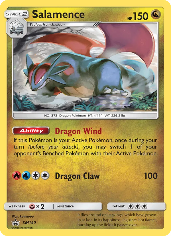 Salamence card from SM Black Star Promos, number SM140/248