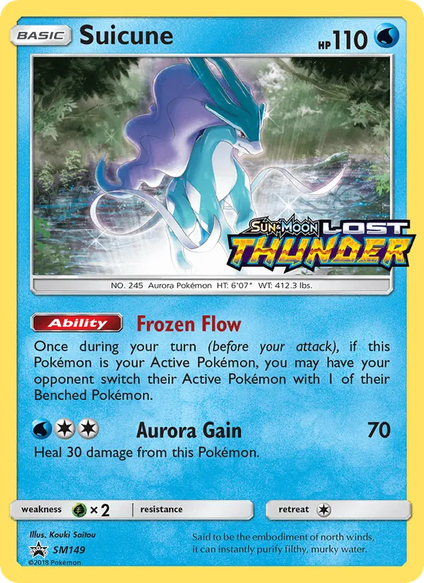 Suicune card from SM Black Star Promos, number SM149/248