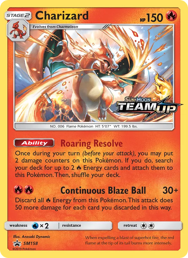 Kartu Charizard dari SM Black Star Promos, nomor SM158/248
