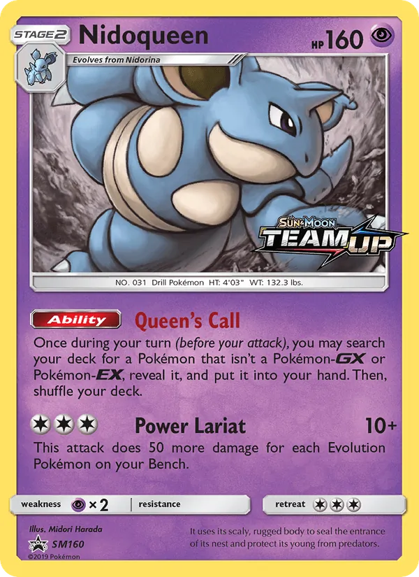 Nidoqueen card from SM Black Star Promos, number SM160/248