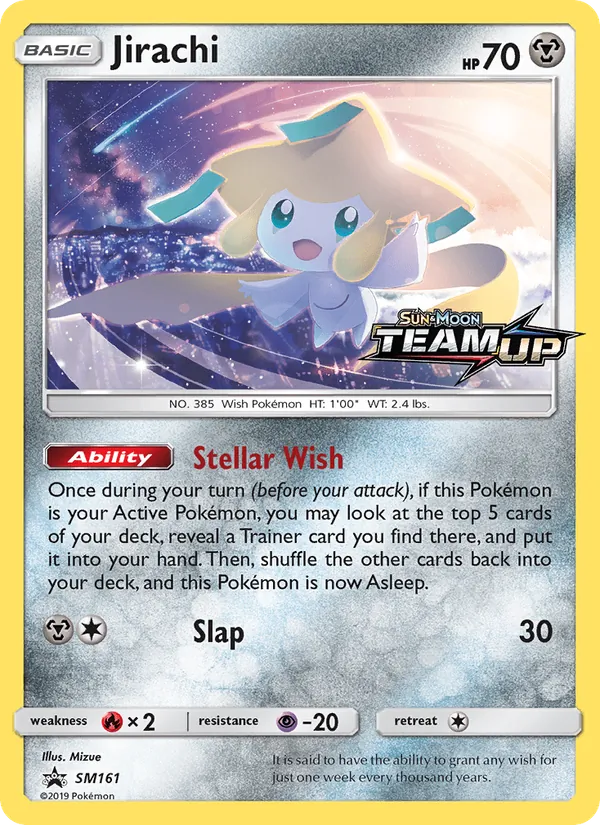 Jirachi card from SM Black Star Promos, number SM161/248