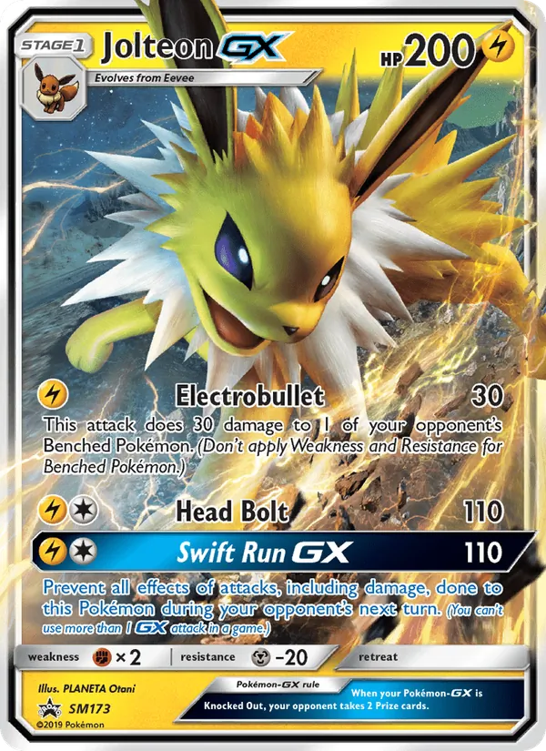 Jolteon GX card from SM Black Star Promos, number SM173/248