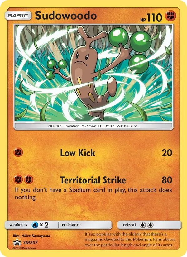 Kaart Sudowoodo uit SM Black Star Promos, nummer SM207/248