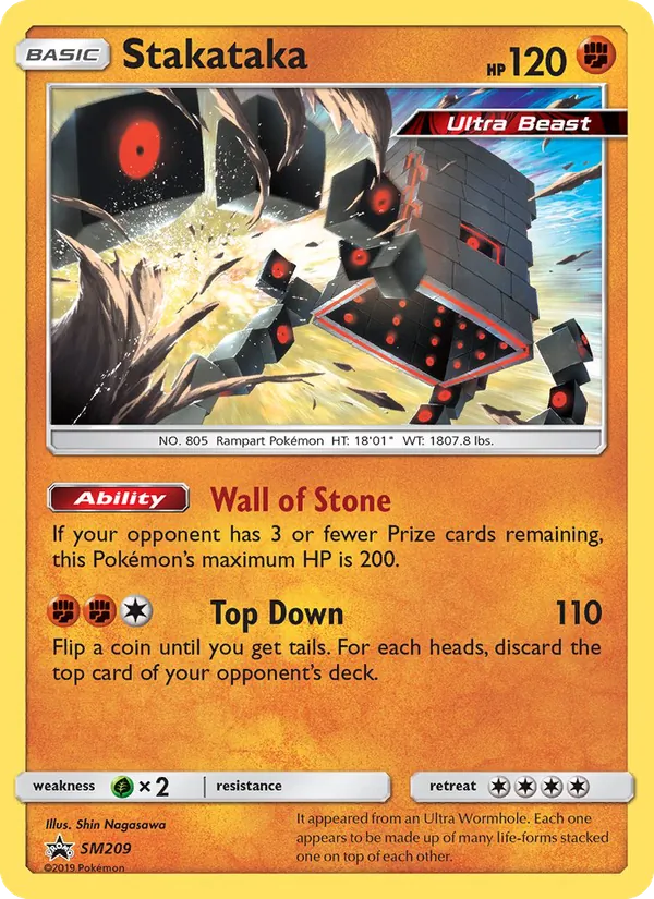 Kaart Stakataka uit SM Black Star Promos, nummer SM209/248