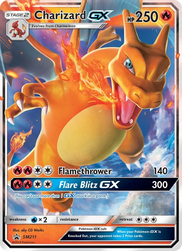 Charizard GX card from SM Black Star Promos, number SM211/248