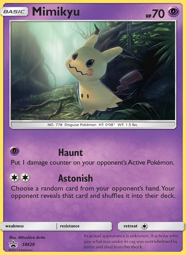 Mimikyu card from SM Black Star Promos, number SM29/248