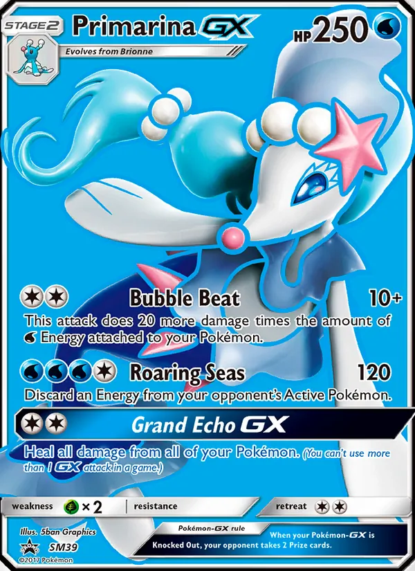 Primarina GX card from SM Black Star Promos, number SM39/248