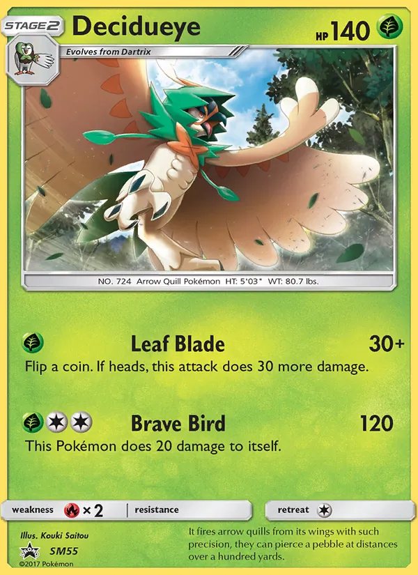 Kartu Decidueye dari SM Black Star Promos, nomor SM55/248