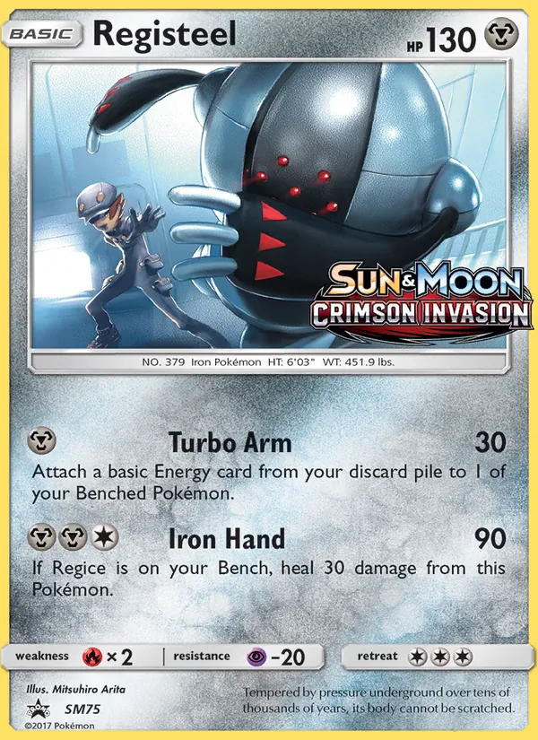 Registeel card from SM Black Star Promos, number SM75/248