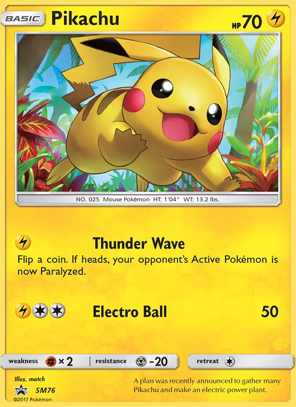 Carte Pikachu de l'extension Promo SM, numéro SM76/248