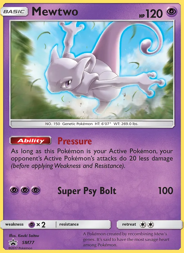 Mewtwo card from SM Black Star Promos, number SM77/248