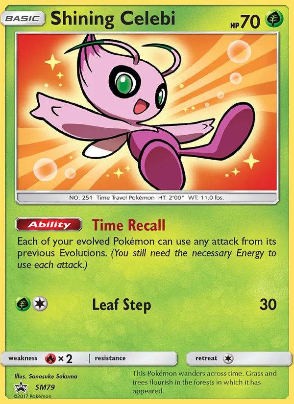 Shining Celebi card from SM Black Star Promos, number SM79/248