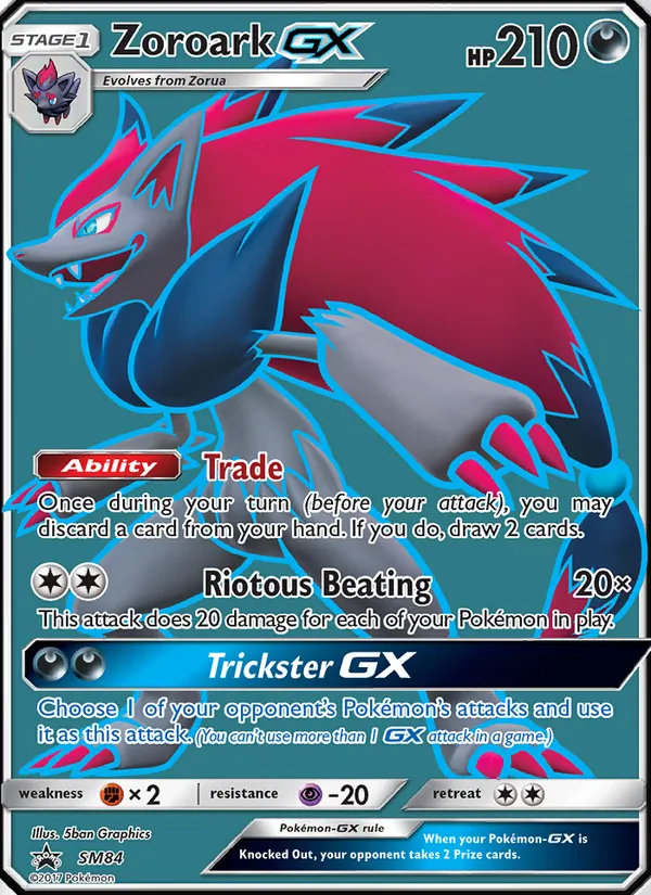 Zoroark GX card from SM Black Star Promos, number SM84/248