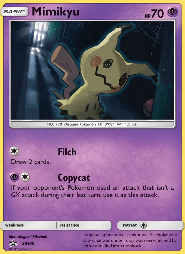 Mimikyu card from SM Black Star Promos, number SM99/248