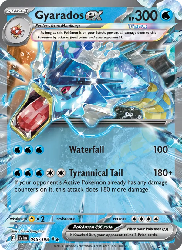 Kaart Gyarados ex uit Scarlet & Violet, nummer 045/198