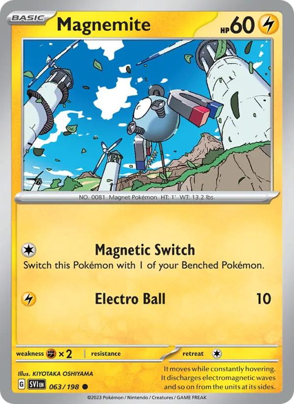 Kaart Magnemite uit Scarlet & Violet, nummer 063/198