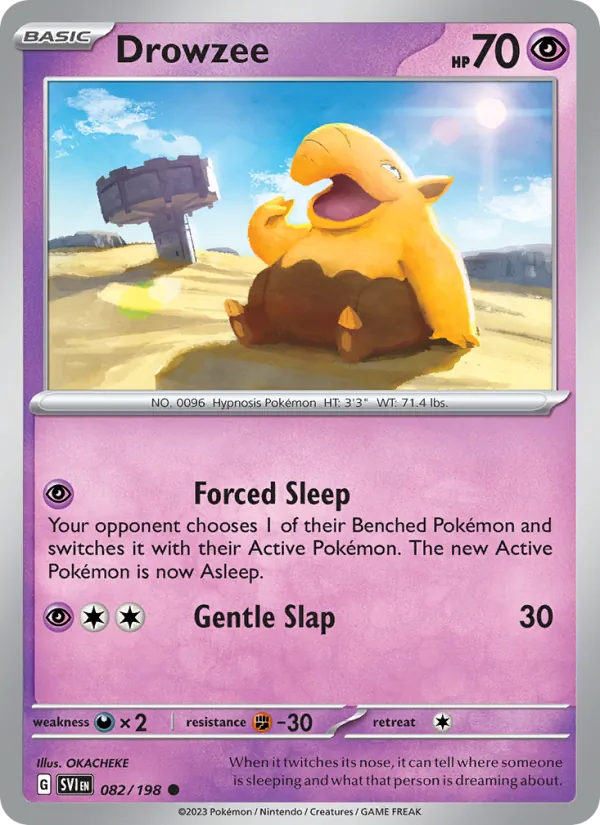 Kartu Drowzee dari Scarlet & Violet, nomor 082/198