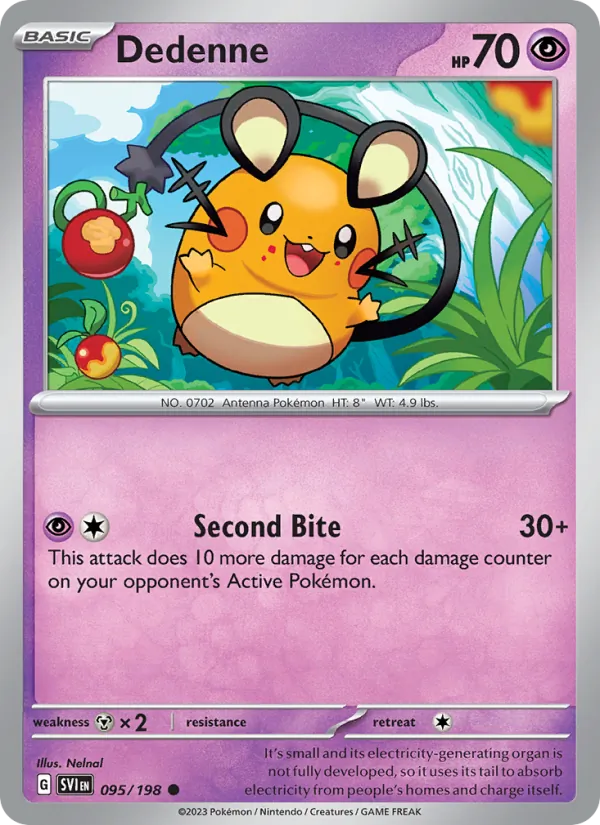 Kaart Dedenne uit Scarlet & Violet, nummer 095/198