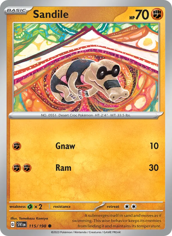 Kaart Sandile uit Scarlet & Violet, nummer 115/198