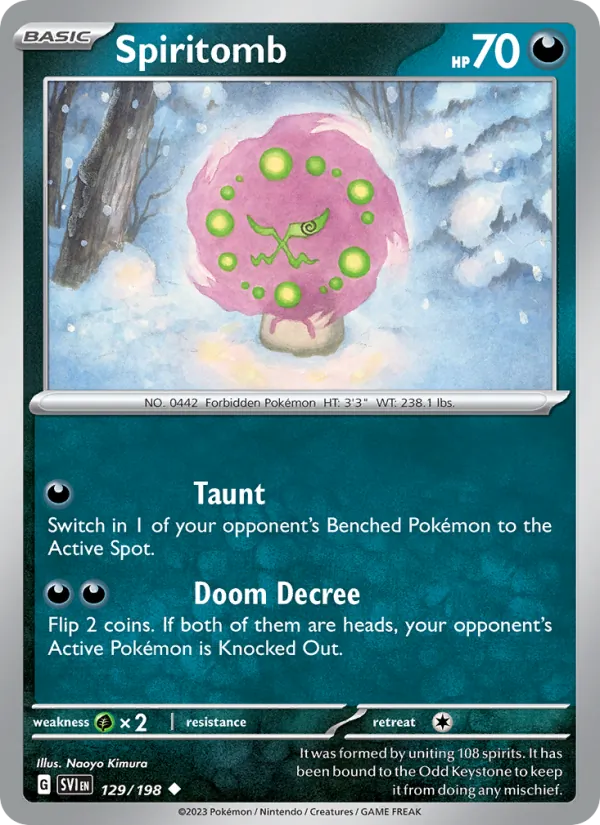 Kartu Spiritomb dari Scarlet & Violet, nomor 129/198