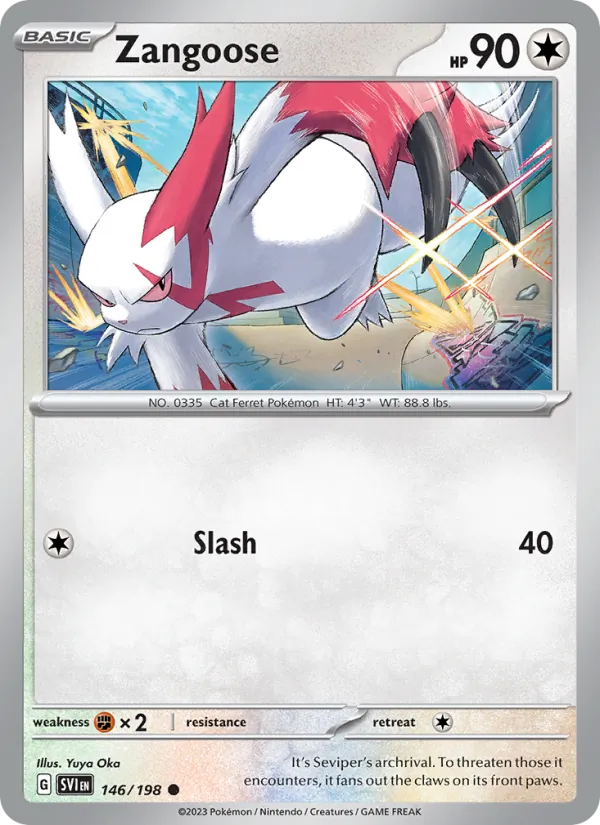 Kaart Zangoose uit Scarlet & Violet, nummer 146/198