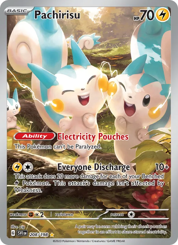 Pachirisu card from Scarlet & Violet, number 208/198