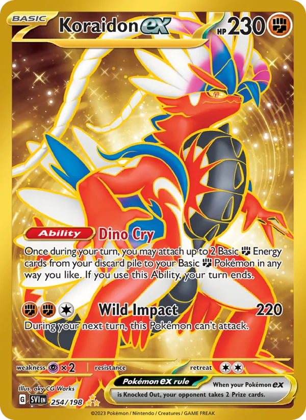 Koraidon ex card from Scarlet & Violet, number 254/198