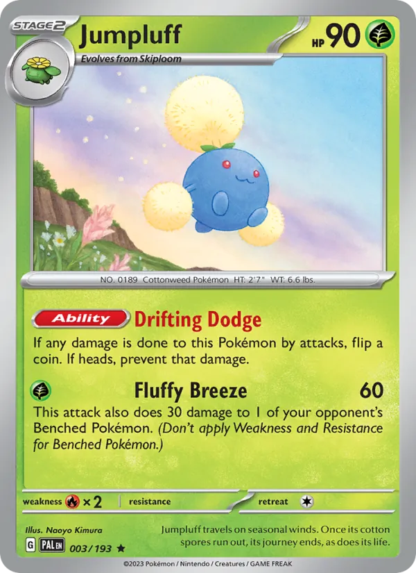 Kaart Jumpluff uit Paldea Evolved, nummer 003/193