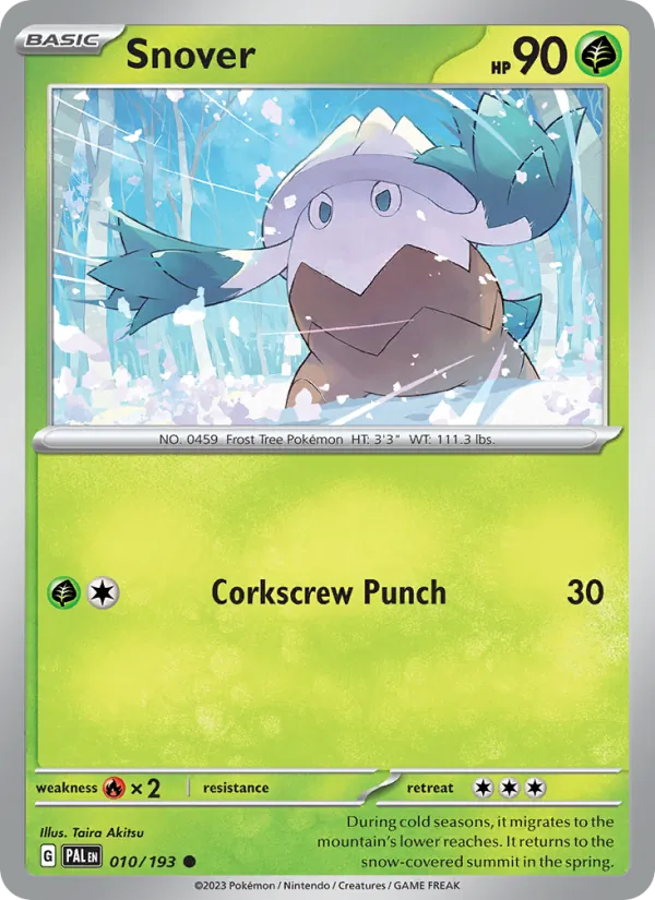 Kaart Snover uit Paldea Evolved, nummer 010/193
