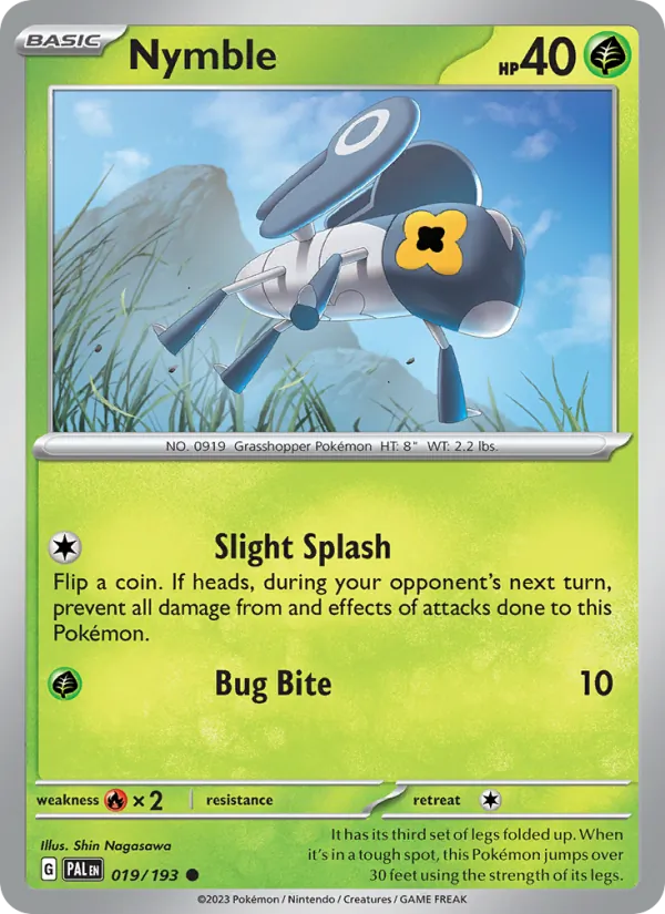 Kaart Nymble uit Paldea Evolved, nummer 019/193